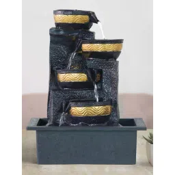 CHRONIKLE Black Polyresin Table Top 4 Steps Waterfall Fountain-picture-43