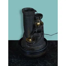 CHRONIKLE Black Polyresin Table Top 5 Artistic Steps Waterfall Fountain-picture-21