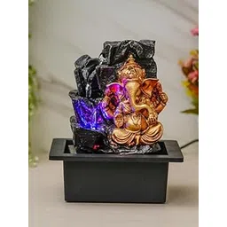 CHRONIKLE Golden Brown Polyresin Tabletop Ganesha 3 Step Indoor Water Fountain for Home Decor with LED, Speed Control Pump (Size: 21 x 18 x 26 CM | Weight: 1025Gram)-picture-25