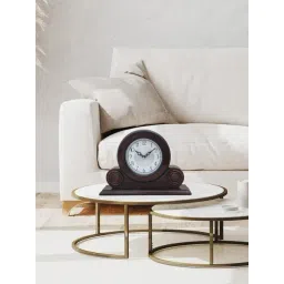 CHRONIKLE Round Rosewood Brown Wood Table or Desk Clock-picture-23