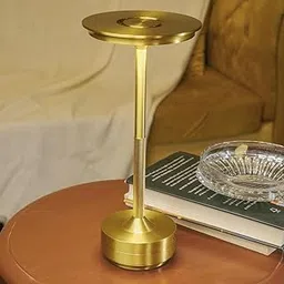 Chronos Aureola Cordless LED Table Lamp (Gold) - USB Rechargeable Portable Touch Control Dimmable 3 Light Color Tunable Table Lamp for Hotel, Cafe, Restaurant or Home for Bedside, Center or Dining-image-40