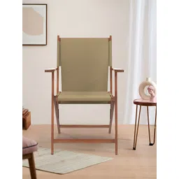 Chumbak Beige & Green Bistro Folding Beach Chair-picture-25