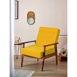 Chumbak Sahara Mustard-Yellow Memsaab Wooden Arm Chair-picture-10