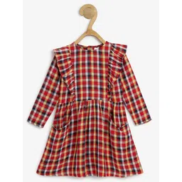 Chuppan chupai Checked Ruffled Fit & Flare Dress-picture-36