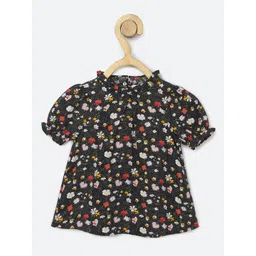 Chuppan chupai Girls Floral Printed Puff Sleeve Crepe Top-picture-10