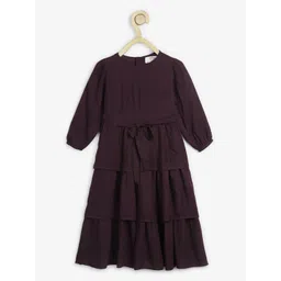 Chuppan chupai Girls Puff Sleeve Layered Maxi Dress-picture-26