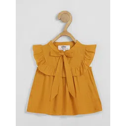Chuppan chupai Girls Solid Ruffles Tie-Up Neck Top-picture-52