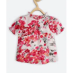 Chuppan Chupai Half Puff Sleeves Floral Printed Top - White-picture-21