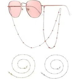 chuppinz Stylish Spectacle Chain for Women | Dual-Tone Specs Holder Strap (73cm Rose Gold +Gold+ Silver) | Eye Glass Holder for Reading Glasses/Sunglasses | Lightweight 5.6g Specs Chain for Women Stylish-picture-51