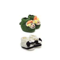 CHUTPUT Infant Set Of 2 Hand Knitted Crochet Pure Wool Booties-picture-15