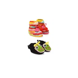 CHUTPUT Infants Kids Set Of 2 Hand Knitted Crochet Pure Wool Booties-picture-17