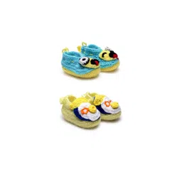 CHUTPUT Infants Kids Set Of 2 Hand Knitted Crochet Pure Wool Booties-picture-34