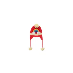 CHUTPUT Kids Cream-Coloured & Red Embroidered Beanie-picture-13