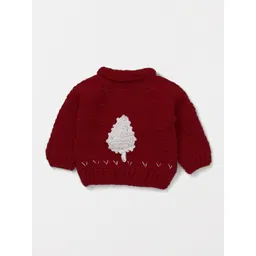 CHUTPUT Kids Red & White Cable Knit Sweater Vest-picture-31