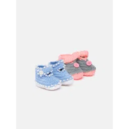 CHUTPUT Kids Set of 2 Blue & Grey Crochet Booties-picture-28