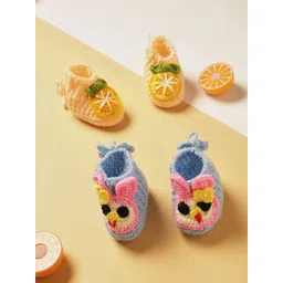 CHUTPUT Kids Set Of 2 Pure Woollen Knitted Crochet Booties-picture-47