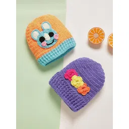 CHUTPUT Kids Set Of 2 Woollen Self Design Beanie-picture-58