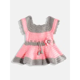 CHUTPUT Pink & Grey Colourblocked Jumper Dress-picture-26