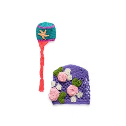 CHUTPUT Unisex Kids Blue & Purple Pack Of 2 Beaniea-picture-16