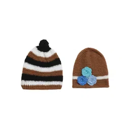 CHUTPUT Unisex Kids Brown & White Printed Beanie-picture-13