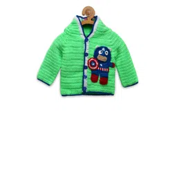 CHUTPUT Unisex Kids Green & Blue Cardigan-picture-38