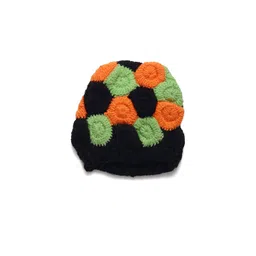 CHUTPUT Unisex Kids Grey & Orange Colourblocked Beanie image 3