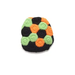 CHUTPUT Unisex Kids Grey & Orange Colourblocked Beanie image 5