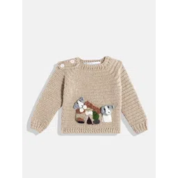 CHUTPUT Unisex Kids Knitted Woollen Pullover with Embroidered Detail-picture-28