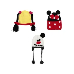 CHUTPUT Unisex Kids Pack Of 3 Embroidered Beanie Caps-picture-11