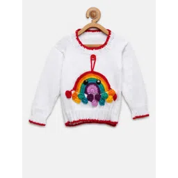 CHUTPUT Unisex Kids White Hand Knitted Pullover Sweater-picture-35