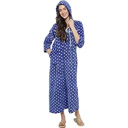 cierge Women's Wool Starred Maxi Hoodie Nighty-picture-16