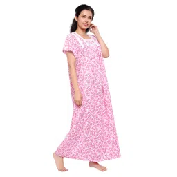 cierge Women's Cotton Lace Solid Color Nighty (Pack of 2) image 4