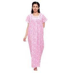 cierge Women's Cotton Lace Solid Color Nighty (Pack of 2) image 2