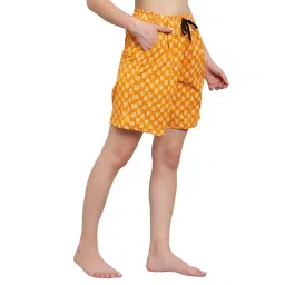 cierge Women's Jaipuri Cotton Printed Shorts (Pack of 2; Pink, Yellow) image 2