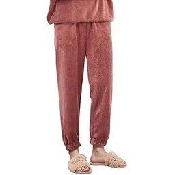 cigain Women's and Men's Winter Bottom Plush Fluffy Pajama Pants Warm Fleece Lounge Pants Sleepwear Bottoms Free Size (Waist 28-34 Pack of 1)-picture-12