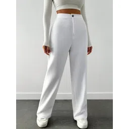 CILIMILI Women Relaxed Straight Leg High-Rise Non-Iron Trousers-picture-10