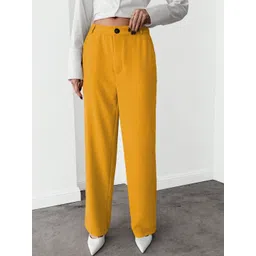 CILIMILI Women Relaxed Straight Leg High-Rise Non Iron Trousers-picture-11