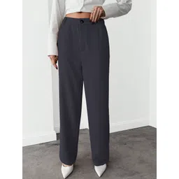 CILIMILI Women Relaxed Straight Leg High-Rise Non Iron Trousers-picture-13