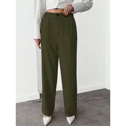 CILIMILI Women Relaxed Straight Leg High-Rise Non Iron Trousers-picture-14