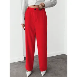 CILIMILI Women Relaxed Straight Leg High-Rise Non Iron Trousers-picture-15