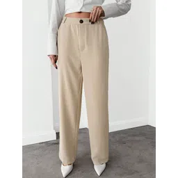 CILIMILI Women Relaxed Straight Leg High-Rise Non Iron Trousers-picture-16