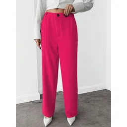 CILIMILI Women Relaxed Straight Leg High-Rise Non Iron Trousers-picture-18