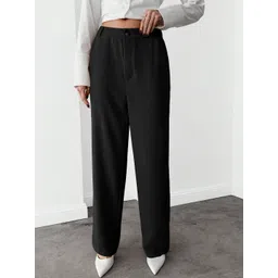 CILIMILI Women Relaxed Straight Leg High-Rise Non Iron Trousers-picture-19