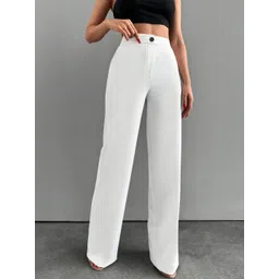 CILIMILI Women Relaxed Straight Leg High-Rise Non Iron Trousers-picture-33