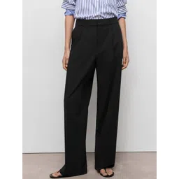 CILIMILI Women Relaxed Straight Leg High-Rise Non Iron Trousers-picture-20