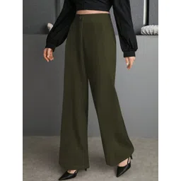 CILIMILI Women Relaxed Straight Leg High-Rise Non Iron Trousers-picture-23