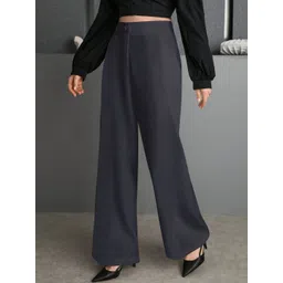 CILIMILI Women Relaxed Straight Leg High-Rise Non Iron Trousers-picture-24