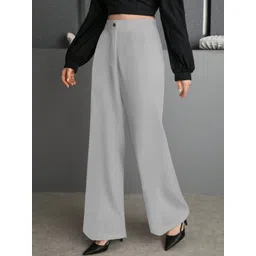 CILIMILI Women Relaxed Straight Leg High-Rise Non Iron Trousers-picture-25