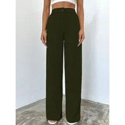 CILIMILI Women Relaxed Straight Leg High-Rise Non Iron Trousers-picture-21