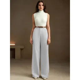 CILIMILI Women Relaxed Straight Leg High-Rise Non Iron Trousers image 2